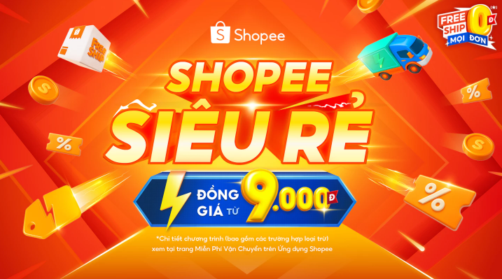 Shopee Siêu Rẻ – Đồng Giá từ 9.000đ – Freeship mọi đơn